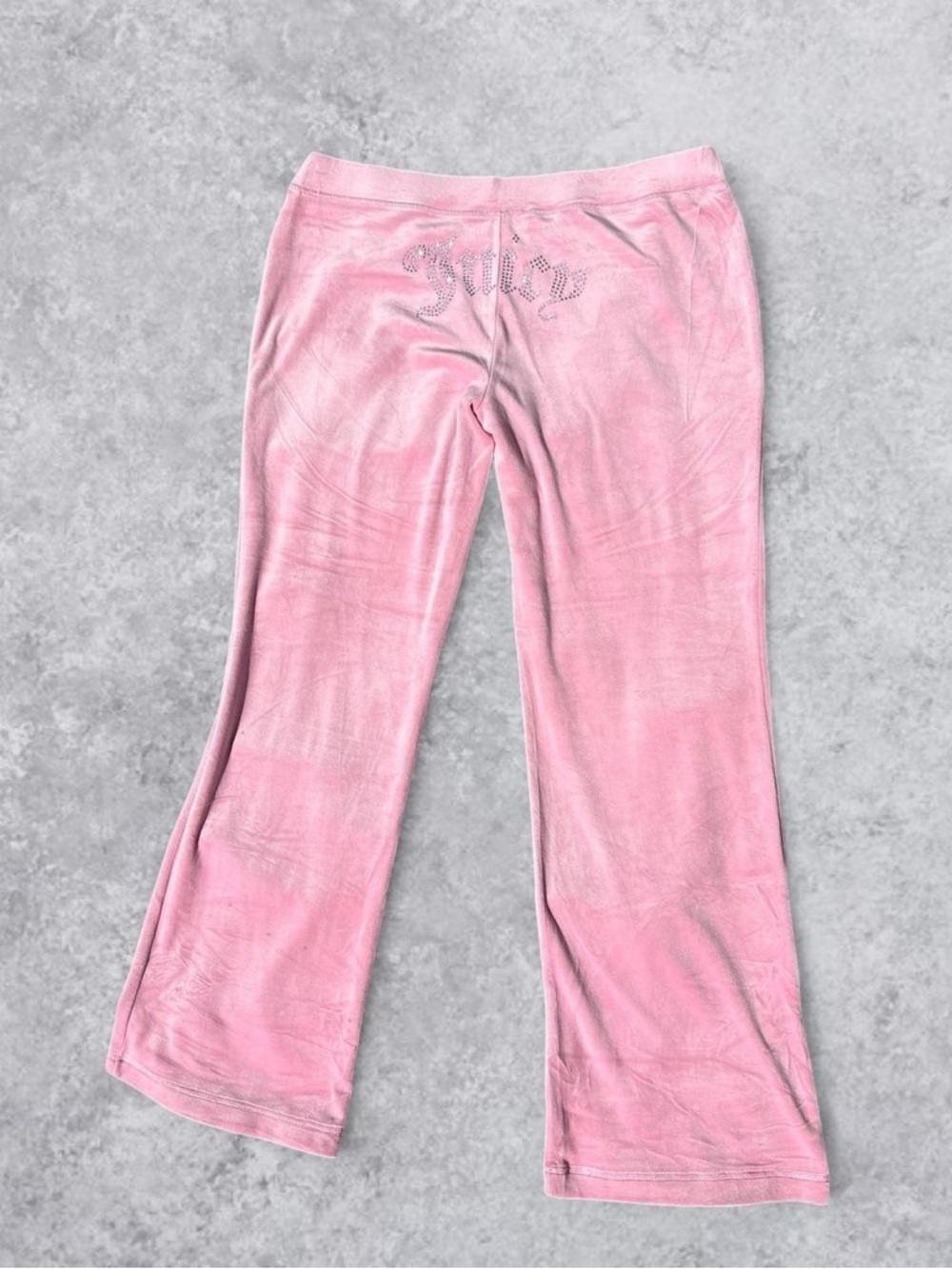 Juicy Couture Baby Pink Velour Rhinestone Logo Pants